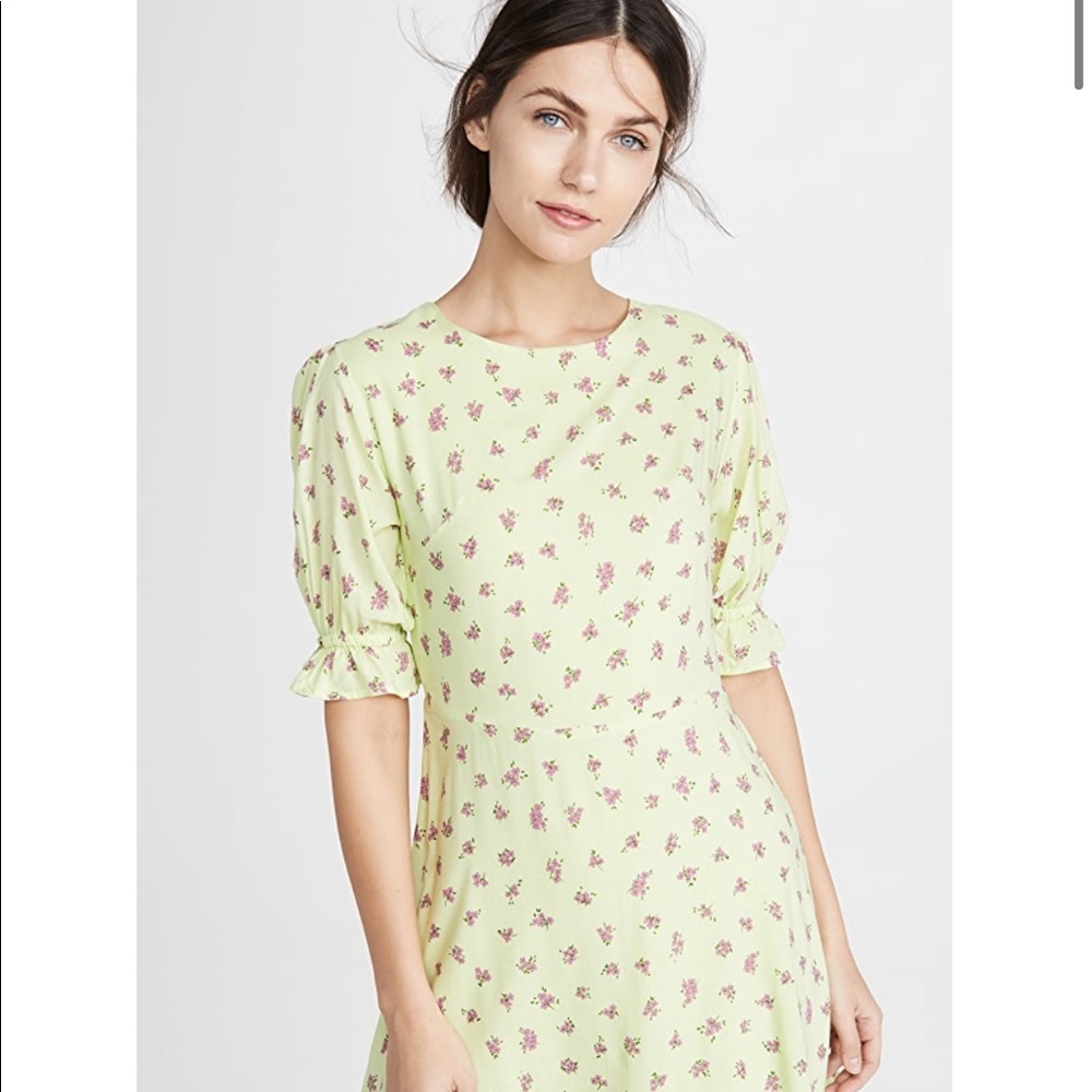 NEW • Faithfull • Florence Mini Dress Lime Green 8 - Picture 2 of 7